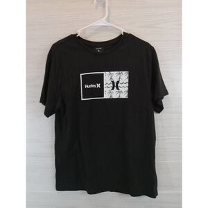 Hurley Black Short Sleeve Palm Tree Short Sleeve Men's Small